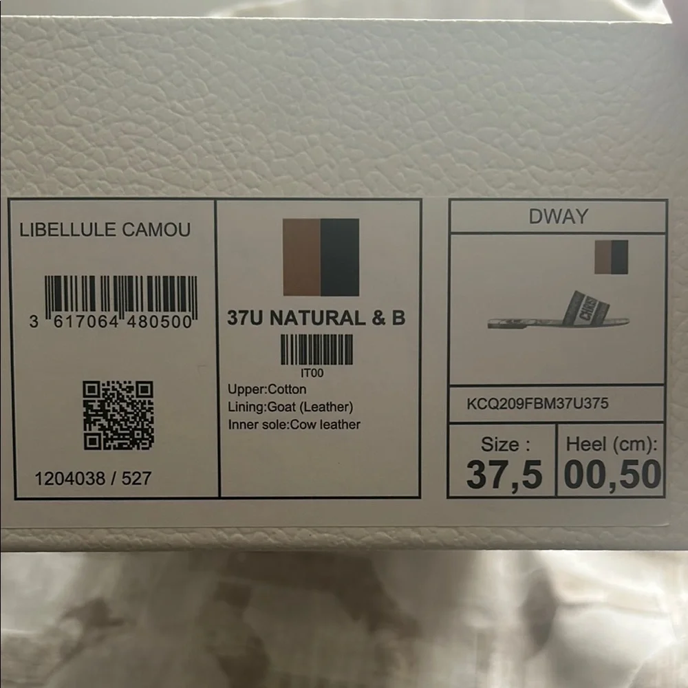 Christian Dior Dway Slide Sandals in Natural and Black-Brand New - Picture 6 of 6